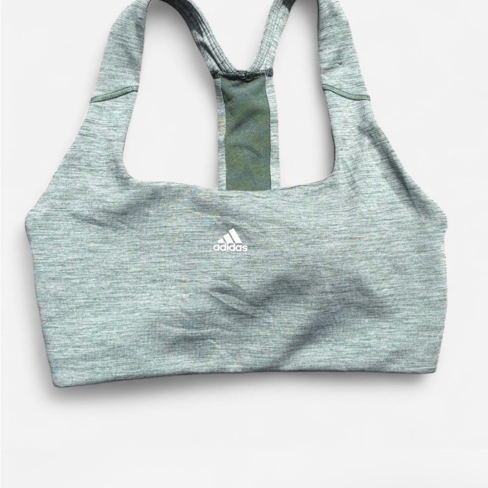 Adidas Heathered Green Sports Bra